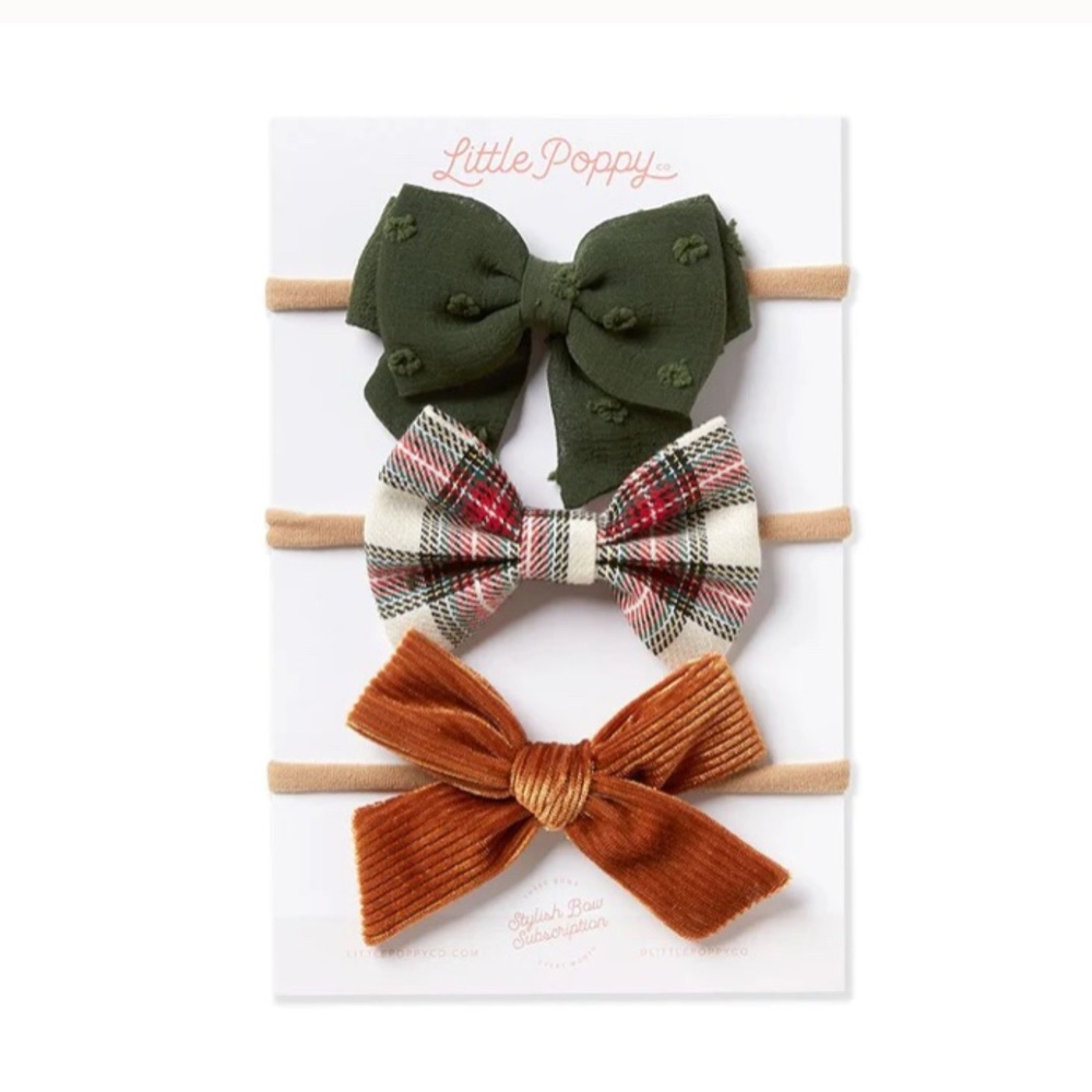 New- Little poppy co December 2019 bows on headbands